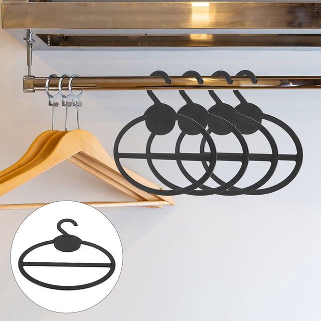 OHOIOLLA 50Ud Organizador De Bufandas Negro Para Closet Con Redondos Para Bufandas Corbatas Y Cinturones