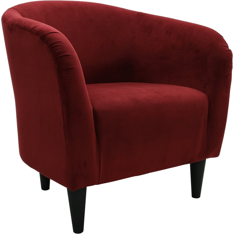 Mainstays Microfiber Tub Accent Chair Berry Red Walmart