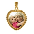 thumbnail image 2 of Personalized Heart-Shaped Color Photo Mother of Pearl Charm. With Rope Border, 2 of 2