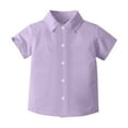 thumbnail image 4 of Girls Button Down Shirts Purple Short Sleeve Shirt Boys Boys Formal Shirt Boys Uniform Shirt Boys Girls Fashion, 4 of 5