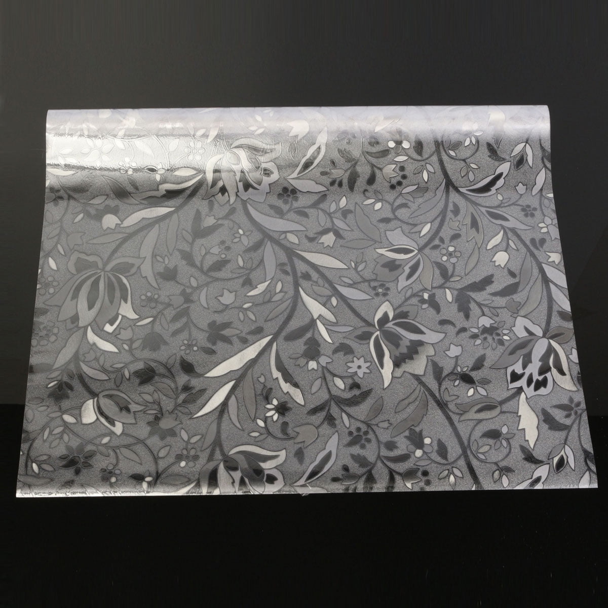 Waterproof Window Film Glass Privacy Film PVC Decorative Flower Removable Window Sticker Anti UV Home Bathroom Office Decor, 17" x 40"