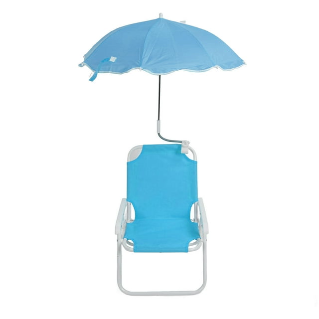 Kids Beach Chair with Adjustable Umbrella, Folding Backpack Sand Chair Portable Outdoor Camping Chair for Picnics Vacations Parties Concerts, Easy to Install