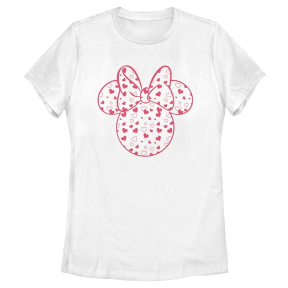 Women's Mickey & Friends Mickey and Friends Minnie Heart Silhouette Graphic Tee White Large