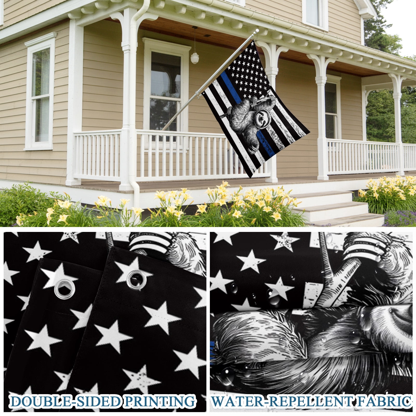 4th of July Flags for Outside 3x5 ft American Flag Outdoor Flags Double Sided Grommets House Banner USA Flag Blue Stripes Patio Yard Flag for Outdoor Party Porch Garden Independence Day Decor