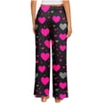 thumbnail image 6 of zbxnLI Plus Size Pajama Pants for Women Heart Printed Pjs Sleep Pants Comfort Waist Wide Leg Lounge Pants, 6 of 6