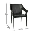 thumbnail image 5 of BizChair Commercial Grade Stacking Patio Chair, All Weather PE Rattan Wicker Patio Dining Chair in Black, 5 of 11