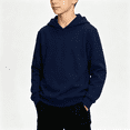 thumbnail image 2 of ABSUYY Boys Girls Active Pullover Hoodie, Kids Dark Blue Long Sleeve Sweatshirt, Size 7-8Y, 2 of 9