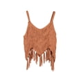 thumbnail image 4 of Women'S Fringe Camis Western Cowgirl Tassel Tank Tops Sleeveless V-Neck Crochet Top Spaghetti Straps Vest Amber Color L, 4 of 9