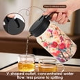 thumbnail image 4 of Qenwkxz 50.73 oz Insulated Teapot, White Vintage Floral Pattern Tea Pot with Infuser, Stainless Steel Thermal Teapot with Lid, Wooden Handle Thermal Carafe for Hot Drinks Coffee, 4 of 11