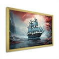 thumbnail image 2 of Designart "Wreck of the Pirate Ship I" People Framed Wall Art Decor - Modern Red Pirate Bedroom Framed Canvas Wall Art, 2 of 6
