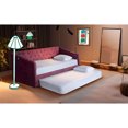 thumbnail image 1 of Cama Doble Makora Modelo Nigari de Velvet Morado, 1 of 8