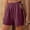 🔥 Purple, variant on Womens Colorblock Patchwork Wide Leg Five Inch Inseam Shorts High Waist Elastic Waist Pull On Breathable Cotton Blend Relaxed Fit Casual Summer Beachwear Travel
