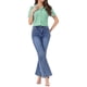 thumbnail image 2 of INSPIRAR CHIC Blusa de cuadros vintage con mangas abullonadas para mujer de verano L Verde claro, 2 of 6