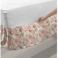 thumbnail image 2 of Doodle Bed Skirt, Romantic Pastel Colored Scribble Random Shapes Hearts Springtime Floral, Elastic Bedskirt Dust Ruffle Wrap Around for Bedding Decor, 4 Sizes, Pale Green Blush Brown, by Ambesonne, 2 of 2