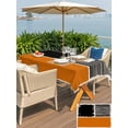 thumbnail image 4 of Outdoor Tablecloth with Umbrella Hole and Zipper, Orange Black Rectangle Table Cloth 52x70 Inch Waterproof Tablecloth, Farmhouse Striped Modern Abstract Art Picnic Table Cover for Patio Camping, 4 of 7