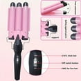 thumbnail image 3 of 22mm Portable Hair Curler with Adjustable Temperature - Quick Heating, 3-Barrel Design for Stylish Curls, US Plug, 110V, 3 of 8
