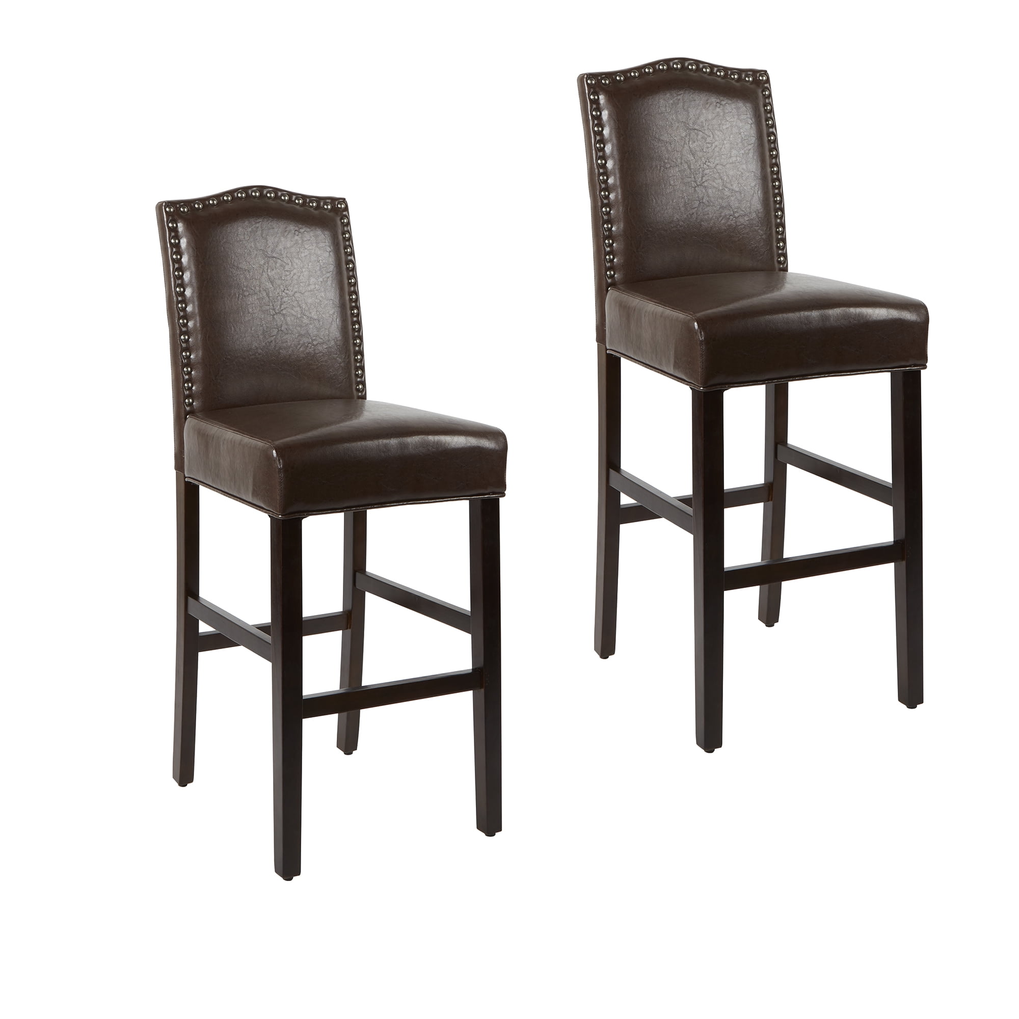 Better Homes Gardens Brown London Faux Leather 29 Bar Stool Set Of 2 Walmart Com Walmart Com