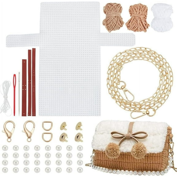 DIY Knitting Crochet Handbags Kit Mesh Plastic Canvas Kits for Shoulder Bags DIY Knitting Crochet Crossbag Materials Handmade Purse Stitching Kit for DIY Crafting Embroidery Projects Peru Peru DIY
