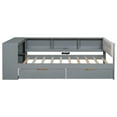 thumbnail image 4 of Euroco Wood Twin Size Platform Bed with Desk and Shelves, Drawers and USB Charging for Kids, Gray, 4 of 12