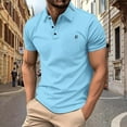 thumbnail image 2 of XIYON Mens Fashion Polo Shirts Men's Short Sleeve Shirts Summer Casual Solid Holiday Shirts Tops Classic Comfortable Men's Shirts, 2 of 5