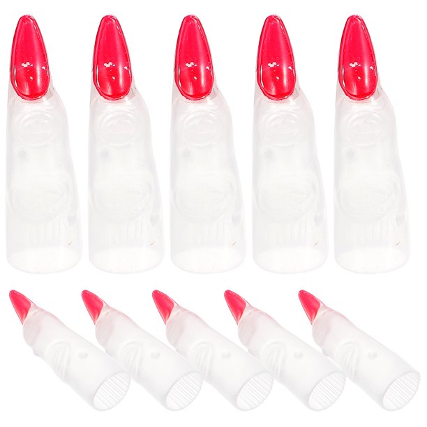 10 unidades de dedos de bruja para Halloween, cubre uñas, dedos falsos brillantes, accesorios de disfraz.