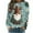 Blue, variant on Lorytime Womens Crewneck Sweatshirt Fall Christmas Snowman Print Shirt Long Sleeve Pullover Loose Tops for Holiday