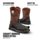 thumbnail image 3 of Botas de trabajo Carhartt Ironwood con punta de seguridad y aislamiento impermeables para hombre, Wellingtons de 11 pulgadas con aislamiento de 400 g, suela EH y antideslizante, marrón/negro, 9 W, 3 of 6