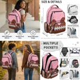thumbnail image 2 of ZUXONGSY Pink Ice Cream Football Print6 in 1 Kids Backpack Set with Insulated Lunch Box Pencil Case Water Bottle Holder Keychain Bookmark, School Bookbag for Boys Girls Elementary High School, 2 of 7