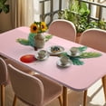 thumbnail image 3 of Pink Christmas Table Cloths for 4 Foot Rectangle Tables, Xmas Tree Ball Winter Modern Art Patio Waterproof Elastic Fitted Tablecloths, Washable Rectangular Table Cover for Camping, 3 of 8