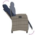 thumbnail image 2 of vidaXL 3 Piece Garden Dining Set with Cushions Grey Poly Rattan, 2 of 5