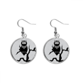 thumbnail image 1 of Owl Tree Night Time Halloween Ear Dangle Silver Drop Earring Jewelry Woman, 1 of 3