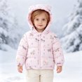 thumbnail image 6 of newwalpole Baby Hooded Down Jacket Boys Girls Light Puffer Winter Coats Toddler Bear Ears Zipper Up Down Coats Outwear(Pink,5-6 Years), 6 of 9