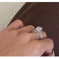 thumbnail image 6 of Diiro 2 PC Radiant Cut Moissanite Engagement Ring for Women, 925 Sterling Silver Bridal Wedding Ring Set, Sparkling Hidden Halo Ring, Anniversary Promise Ring, 6 of 8