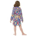 thumbnail image 7 of FORMRS Niños Bathrobe Unisex Hooded Robe Soft Plush Pajamas Sleepwear, Size 2-3T, Yellow Wavy Plaid, 7 of 7