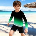 thumbnail image 2 of Shadoumai Boys Girls Sun Swim Shirt Long Sleeve Rash Guard For Beach Pool Water Sports Summer UPF 50+, 2 of 5