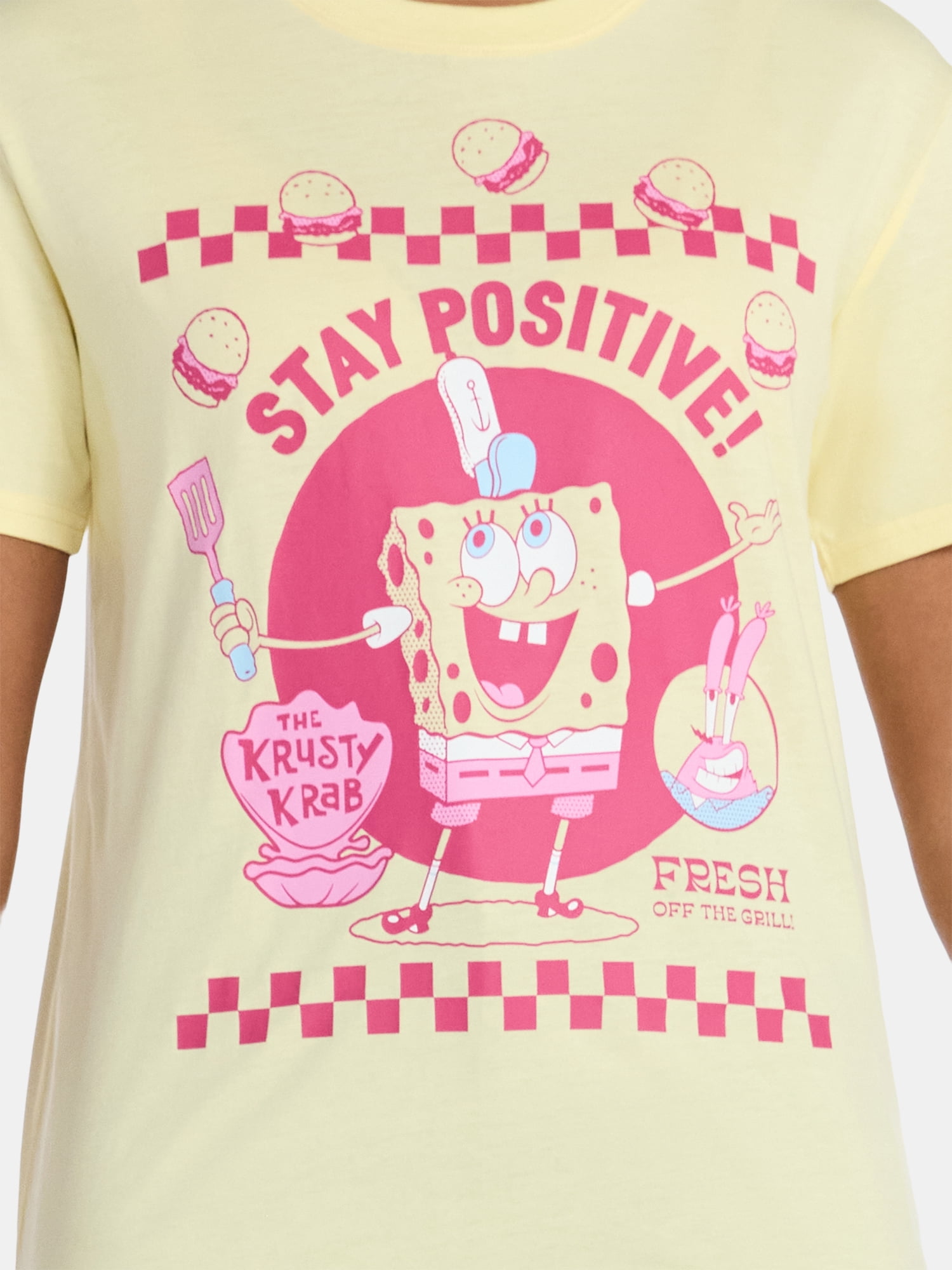 SpongeBob SquarePants Women's Graphic Tee with Short Sleeves, Sizes XXS-XXL