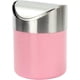 thumbnail image 1 of Papelera pequeña de acero inoxidable de color rosa con tapa abatible para la oficina, la mesa, el coche o el dormitorio, 1 of 5