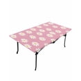 thumbnail image 6 of White Pink Daisy Rectangle Tablecloth, Waterproof Elastic Fitted Table Covers for 4 Foot Tables, 24x50inch Decorative Tablecloths for Picnic, Camping, Indoor, Outdoor, Spring Summer Floral Farmhouse, 6 of 6