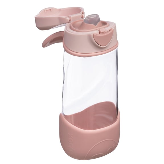 b.box 15 oz Sport Spout Kids Water Bottle for School, Sports, Travel, Daycare. Leakproof, Spill Proof, Dishwasher Safe. Easy Grip Triangle Shape, Durable Tritan Material. BPA Free - Blush Crush