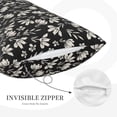 thumbnail image 2 of Flower Pillow Covers 12 X 20 Inch Set of 2, Cute Old Vintage Black Cream Floral Decorative Throw Pillow Covers Rustic Farmhouse Pillowcase Linen Cushion Case for Outdoor Home Sofa Couch, 2 of 6