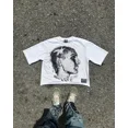 thumbnail image 1 of Camiseta holgada con estampado de retrato de dibujos animados de moda callejera estadounidense para mujer, estilo gótico Y2k, estilo harajuku, informal, versátil, de manga corta, 1 of 4