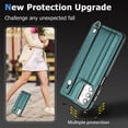 thumbnail image 4 of Nalacover Wallet Case for Samsung Galaxy A32 5G, Business PU Leather Unique Design Wristband Kickstand Credit Card Holder Slots Shockproof Scratch Resistant Phone Case for Samsung Galaxy A32 5G,Green, 4 of 6