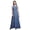 Blue, variant on Bimba Floral Women Round Neck Printed Evening Party Dress Sleeveless Gown-Large