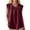 Wine, variant on Womens Cotton Linen Sleeveless Shirts Pleated Front, Casual Loose Flowy Blouse Button Decor Round Neck Summer Basic Clothes for Daily Outings Curved Hem Tunic Outfits 2026