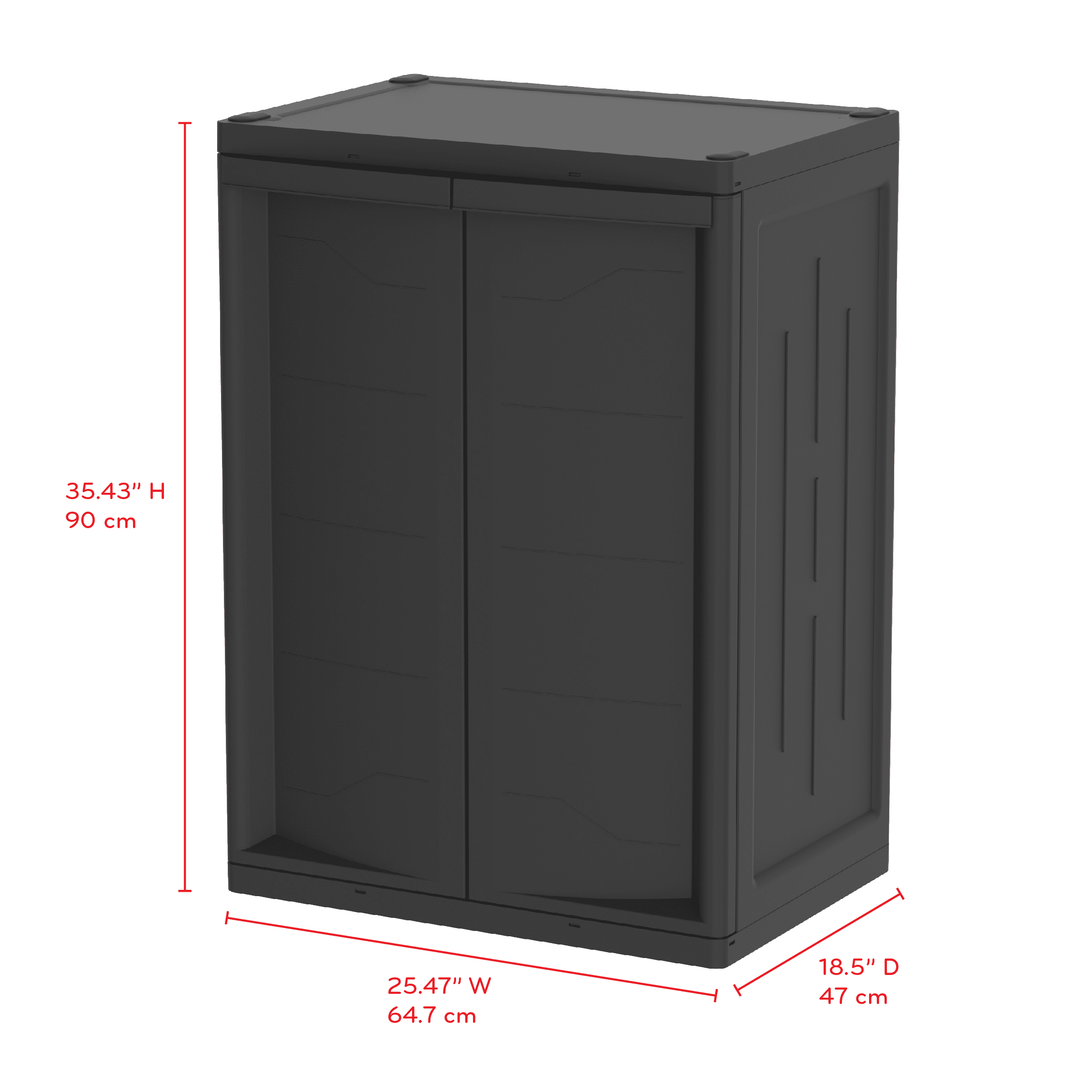 Plastic Storage Cabinet 36x22x72 - Black