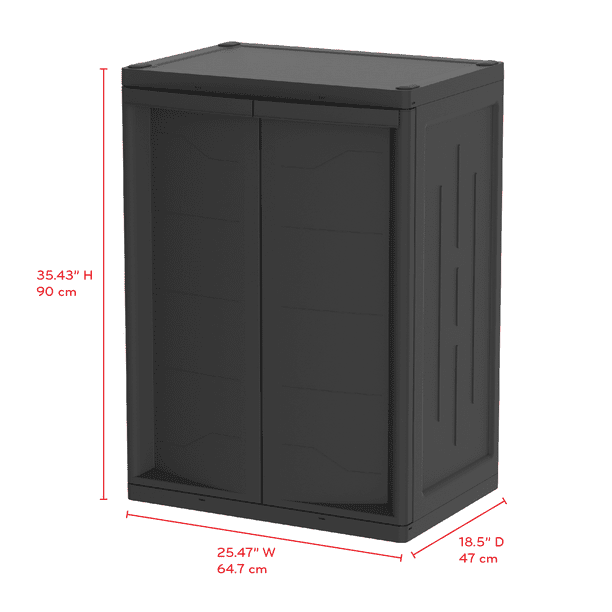 Hyper Tough Plastic Garage Storage Cabinet Shelf X X Black Ph
