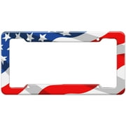 United States Patriotic Flag Pattern License Plate Frame