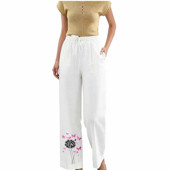 Summer Pants for Women,Women Pants Summer 2026 High Waist Comfy Solid Color Slacks Lightweight Casual Loose Trousers with Pockets