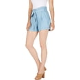 thumbnail image 2 of Numero Women's Paper Bag Draped Tencel Denim Shorts, 2 of 3