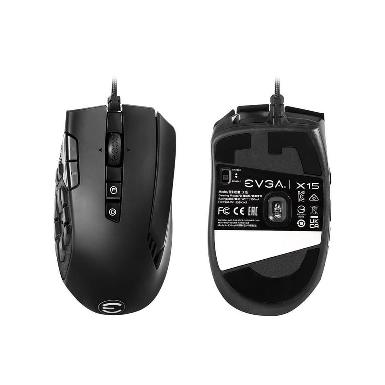 EVGA X15 Wired Gaming Mouse, 20 Programmable Buttons, 16000 DPI